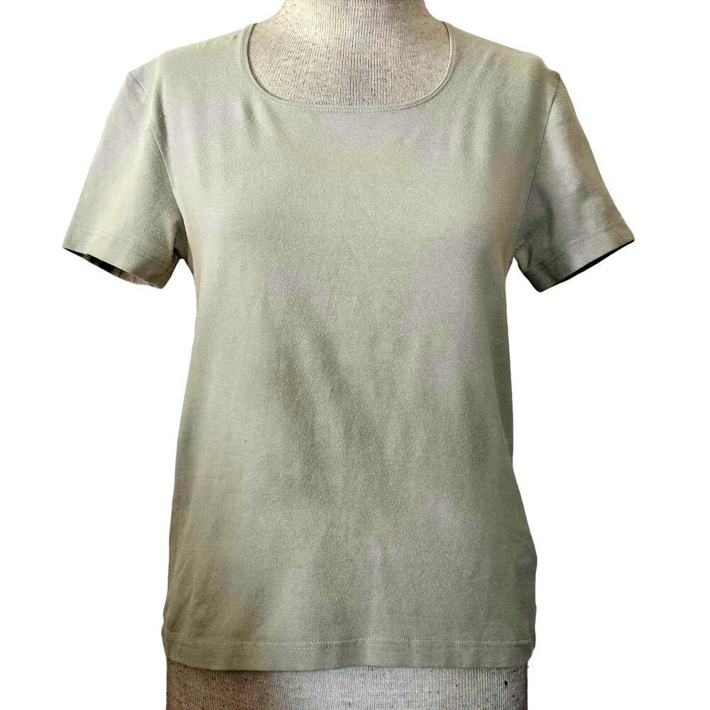 Olive Green Cotton Blend Short Sleeve Shirt Size Medium